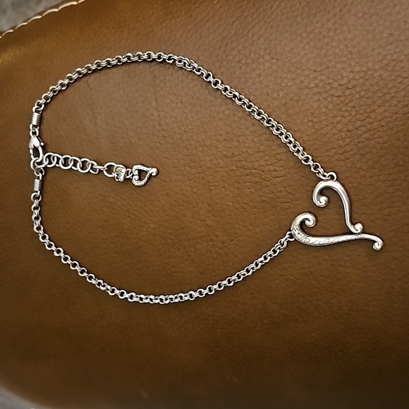 BRIGHTON 1990s Adore Me Open Heart Pendant Chain Necklace - Picture 2 of 9